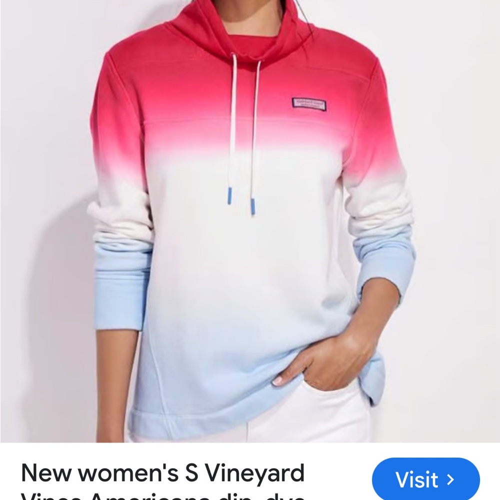 Vineyard Vines Americana Dip-Dye Surf Shep Shirt Pullover Medium